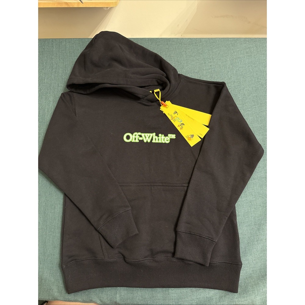 Off-White Black Youth Hooded Sweatshirt Size 10